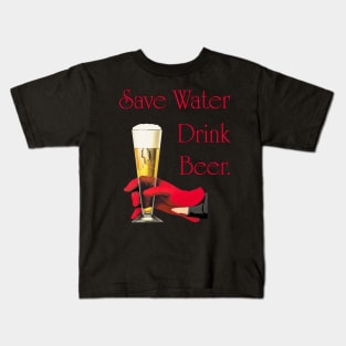 Save water drink beer tee Kids T-Shirt